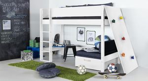 Midi-Hochbett Kids Town mit Kletterwand