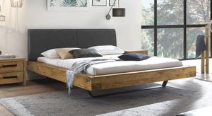 Balkenbett Okondo Wildeiche Vintage Massivholz