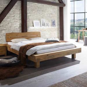 Balkenbett Trecera Wildeiche Massivholz