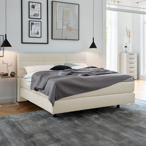 Musterring Boxspringbett Elias Webstoff mit Kopfteil mit Ziegelsteppung