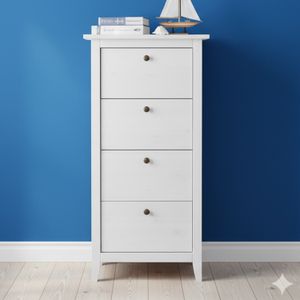 HOMELIV. Kommode Wanja Kiefer Massivholz mit Schubladen H 120cm
