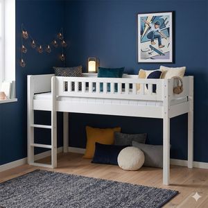 Mini-Hochbett Kids Town Design Buche teilmassiv mit Lattenrost