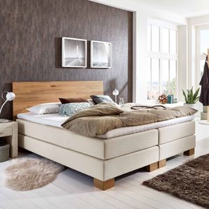 HOMELIV. Boxspringbett Peachland Webstoff
