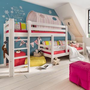 Etagenbett Kids Paradise für Dachschrägen Kiefer Massivholz mit Lattenrost