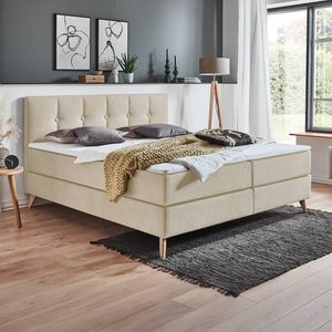HOMELIV. Boxspringbett Maliana Webstoff