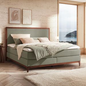 Boxspringbett Learo Velours-Strukturstoff