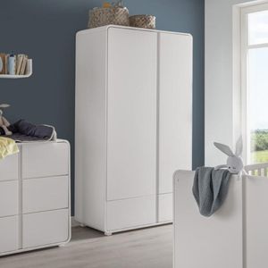 Drehtüren-Kleiderschrank Kids Arctic mit Schubladen und Innenausstattung 105x193cm