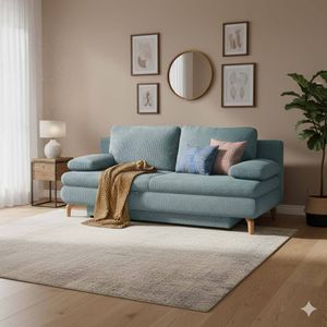 Schlafsofa Maranca Webstoff/Cord mit Bettkasten