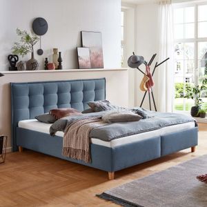 HOMELIV. Polsterbett Lusaka Webstoff mit Bettkasten