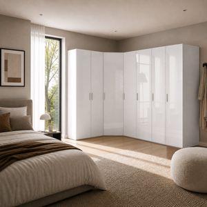Eck-Kleiderschrank Divisa mit Innenausstattung