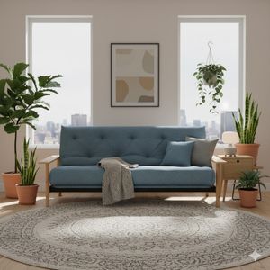 Schlafsofa Emmich Webstoff/Cord mit Lattenrost und Stauraum