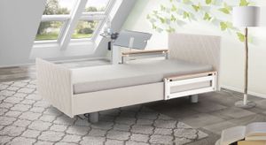 Komfortbett mit Pflegebett-Funktion Borkum Kunstleder mit Tellerrost