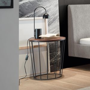 Bett-Beistelltisch Celica Nussbaum Massivholz H 52cm