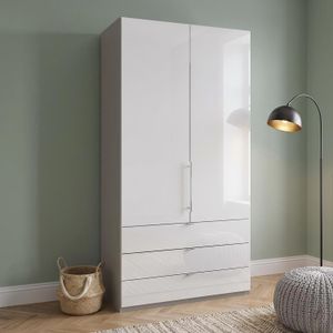 Drehtüren-Kleiderschrank Selca mit Glasfront und Schubladen