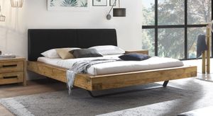 Balkenbett Okondo Wildeiche Vintage Massivholz