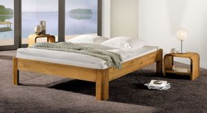 Bett Santa Clara Eiche Massivholz ohne Kopfteil