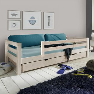 Ausziehbett Kids Paradise Kiefer Massivholz mit Lattenrost und Schubkasten