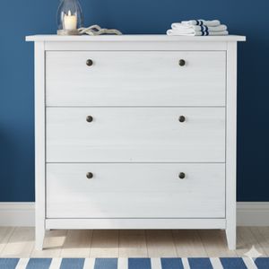 HOMELIV. Kommode Wanja Kiefer Massivholz mit Schubladen H 91cm