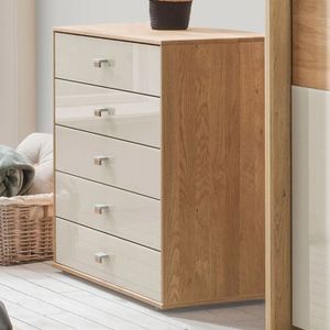 Sideboard Ayla Eiche teilmassiv mit Schubladen