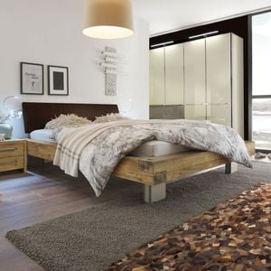 Balkenbett Kolmar Wildeiche Vintage Massivholz