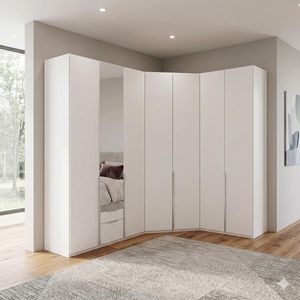 Eck-Kleiderschrank Ceprano mit Beleuchtung