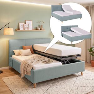 Doppelbett Henriette Komfort Webstoff mit Pflegebett-Funktion und Lattenrost