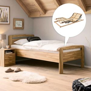 HOMELIV. Seniorenbett Luise Komfort Wildeiche Massivholz