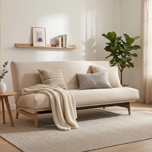 Schlafsofa Atessa Webstoff/Cord mit Lattenrost und Aufbewahrungstuch