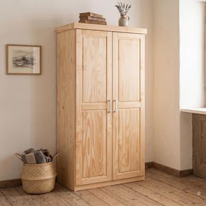 Drehtüren-Kleiderschrank Ternitz Kiefer Massivholz 95,2x190cm