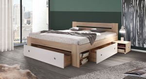 Schubkasten-Bett mit Nachttischen Edvin