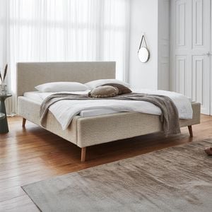 HOMELIV. Polsterbett Calypso Komfort Microteddy Abriamo mit Bettkasten und Lattenrost