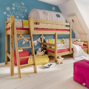 Etagenbett Kids Paradise für Dachschrägen Kiefer Massivholz mit Lattenrost