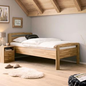 HOMELIV. Seniorenbett Luise Komfort Wildeiche Massivholz