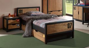 Ausziehbett Beli Kiefer teilmassiv mit Bettschublade