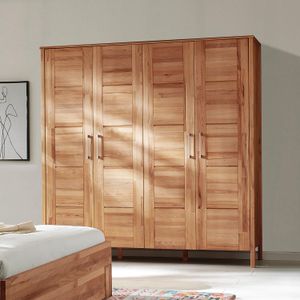 HOMELIV. Drehtüren-Kleiderschrank Halvar Kernbuche Massivholz