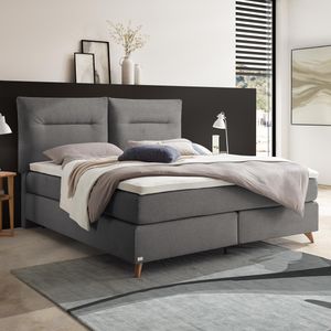 Boxspringbett Evgiros Velours-Strukturstoff