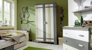 Drehtüren-Kleiderschrank Laubhütte Kiefer Massivholz