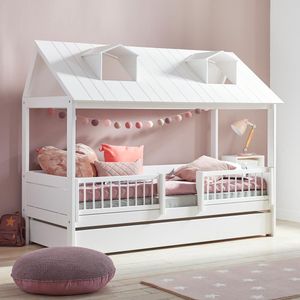 LIFETIME Hausbett Ferienhaus Kiefer Massivholz mit Lattenrost