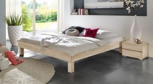 Bett Madrid Buche Massivholz ohne Kopfteil