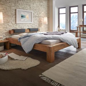Balkenbett Rustico Komfort Wildeiche Massivholz