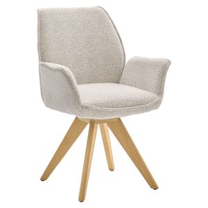 Musterring Armlehnstuhl Tiama Bouclé/Massivholz drehbar