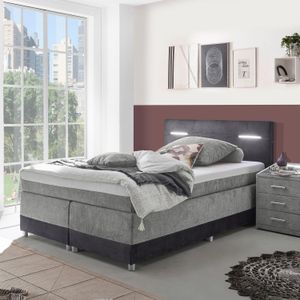 Boxspringbett Cody Webstoff mit Beleuchtung