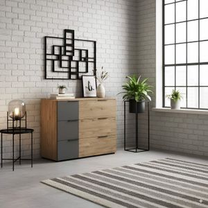 Kommode Igneo Eiche Dekor mit Schubladen