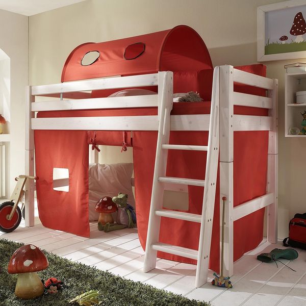 Midi-Hochbett Kids Paradise Kiefer Massivholz mit Lattenrost