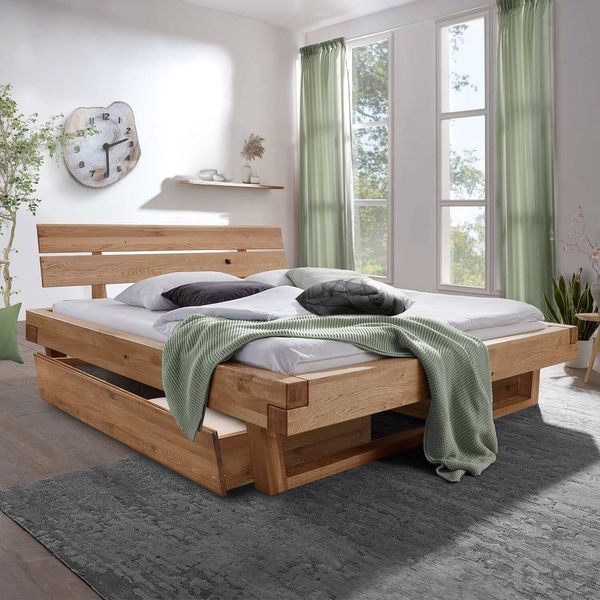 Bett Valera Wildeiche Massivholz