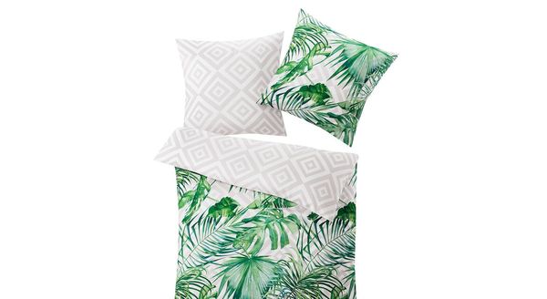 Kleine Wolke Mako-Satin-Bettwäsche Loria Palmblatt