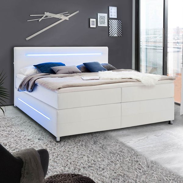 Boxspringbett Lexton Kunstleder mit Beleuchtung