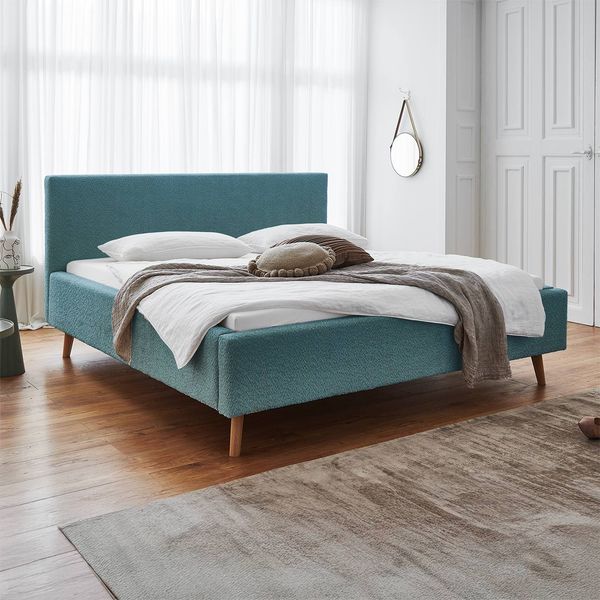 HOMELIV. Polsterbett Calypso Komfort Microteddy Abriamo mit Bettkasten und Lattenrost