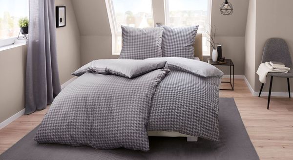 Kleine Wolke Mako-Satin-Bettwäsche Stirling Anthrazit