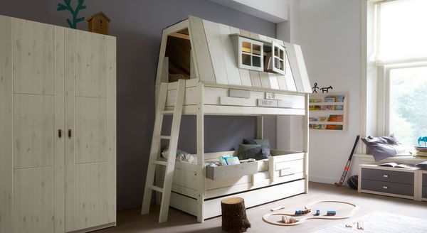 LIFETIME Abenteuer- und Etagenbett Hangout Kiefer Massivholz mit Lattenrost